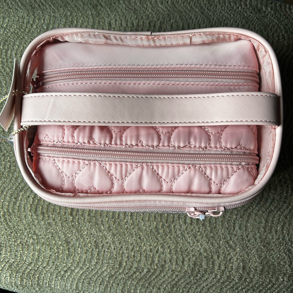 Pink Quilted Women's Cosmetic Bag